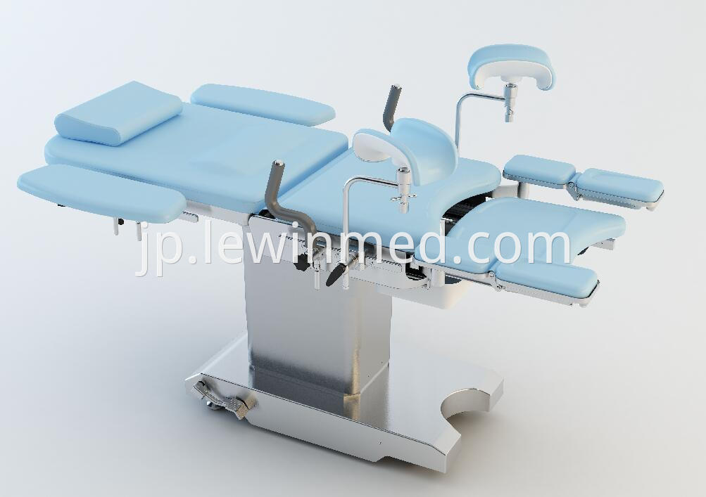 blue color obstetric bed